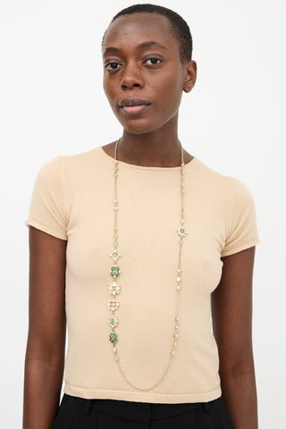Chanel FW 2016 Floral CC Chain Necklace