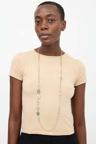 Chanel FW 2016 Floral CC Chain Necklace