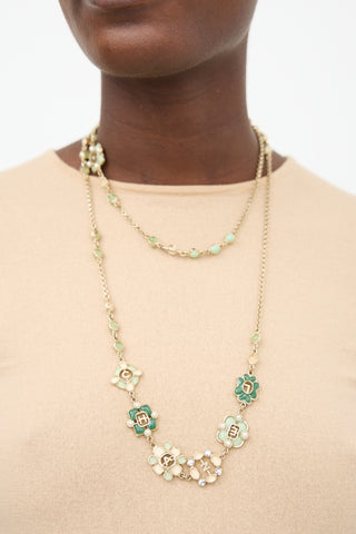 Chanel FW 2016 Floral CC Chain Necklace