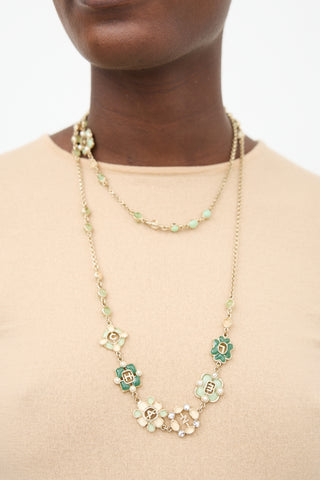 Chanel FW 2016 Floral CC Chain Necklace