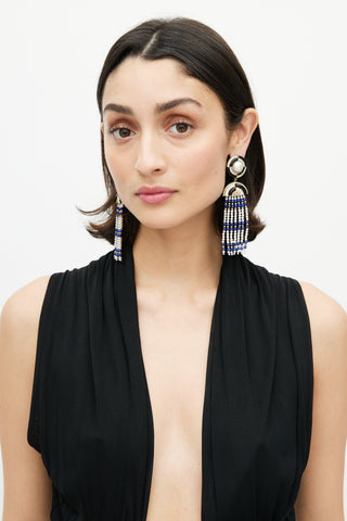 Chanel Beaded Tassel Earrings