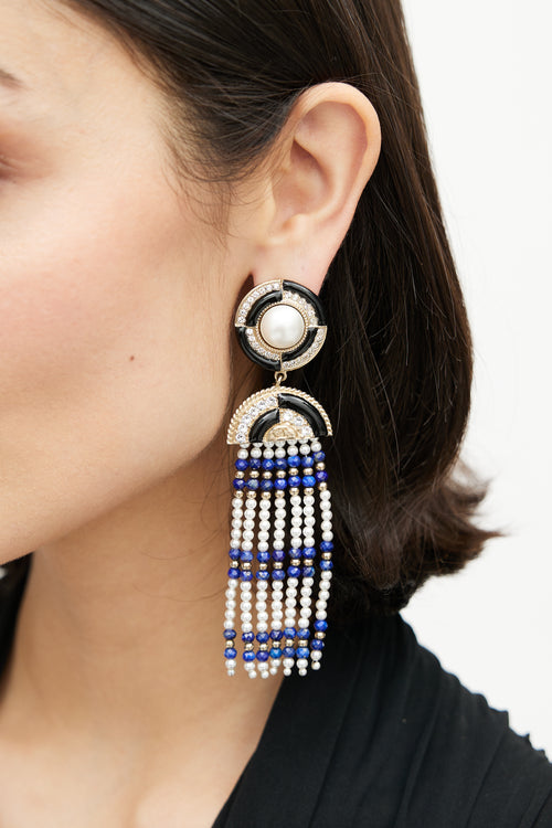 Chanel Gold & Multicolour Beaded Tassel Earring