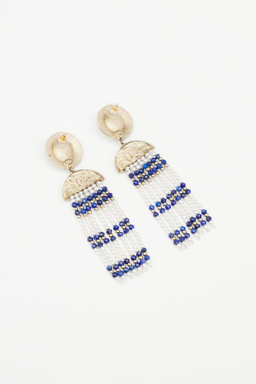 Chanel Gold & Multicolour Beaded Tassel Earring