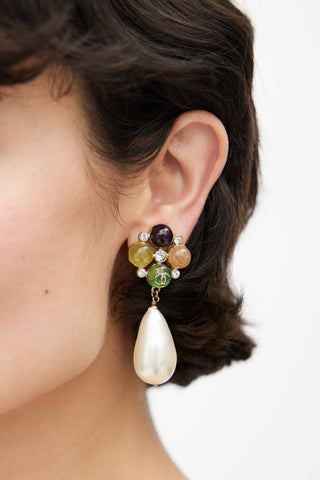 Chanel Gold & Multicolour Pearl Jewel Drop Earring