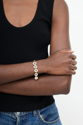 Chanel Gold & Pearl Logo Bracelet