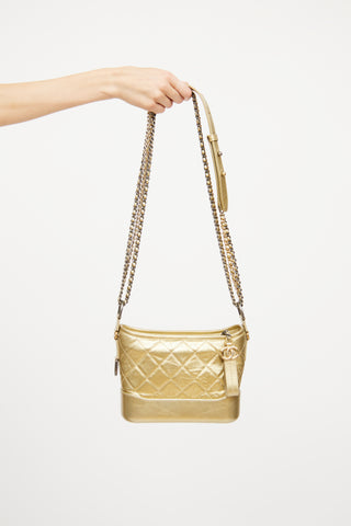 Chanel 2017 Gold Tone Aged Small Gabrielle Bag