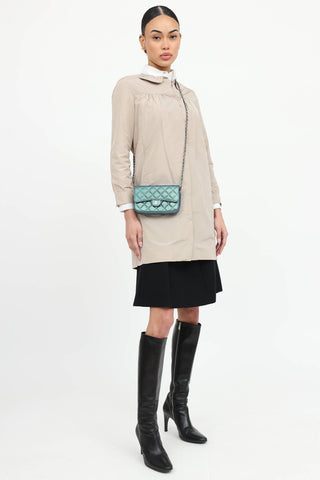 2021 Iridescent Classic Flap Phone Holder on Chain Bag