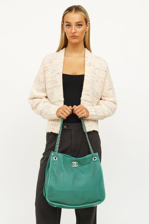 Chanel Green Up in the Air Perforated Tote Bag