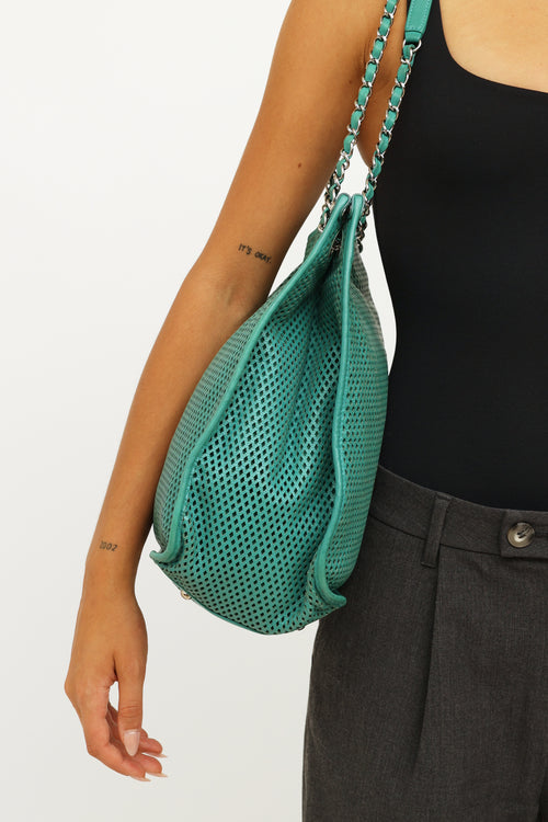 Chanel Green Up in the Air Perforated Tote Bag