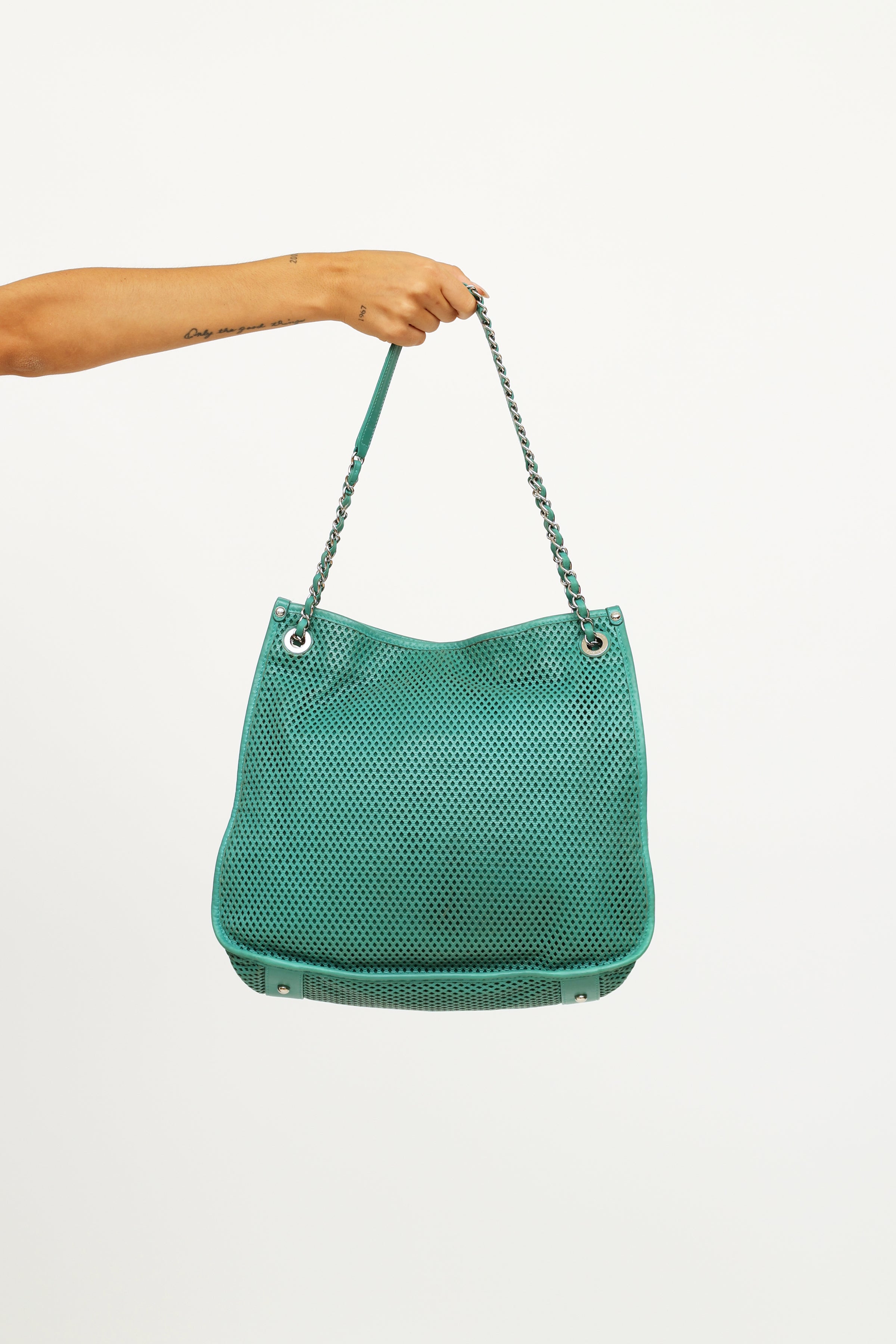 Chanel // Green Up in the Air Perforated Tote Bag – VSP Consignment