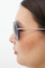 Chanel Grey 5292B Circular Rhinestone Sunglasses