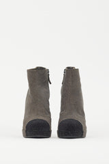 Chanel Grey & Black Glitter Platform Boot