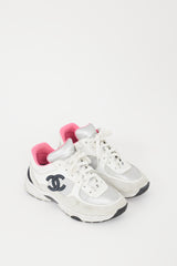 Chanel Grey & Black Leather CC Logo Sneaker