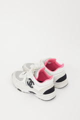 Chanel Grey & Black Leather CC Logo Sneaker