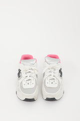 Chanel Grey & Black Leather CC Logo Sneaker