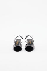 Chanel Black & Grey Velvet Cap Toe Heel