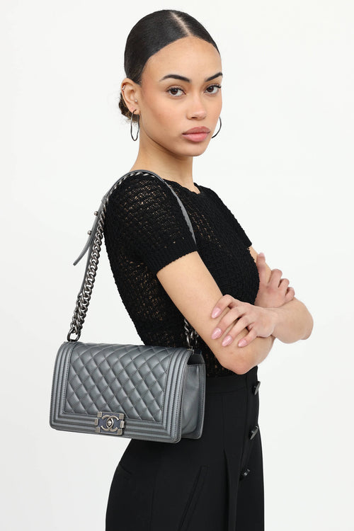 2014 Enamel CC Old Medium Boy Bag