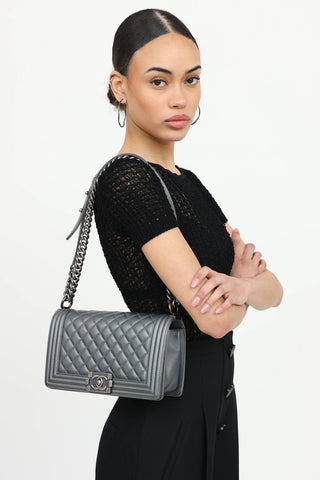 2014 Enamel CC Old Medium Boy Bag