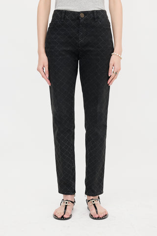 Chanel Printed Slim Leg Jeans