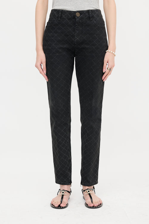Chanel Printed Slim Leg Jeans