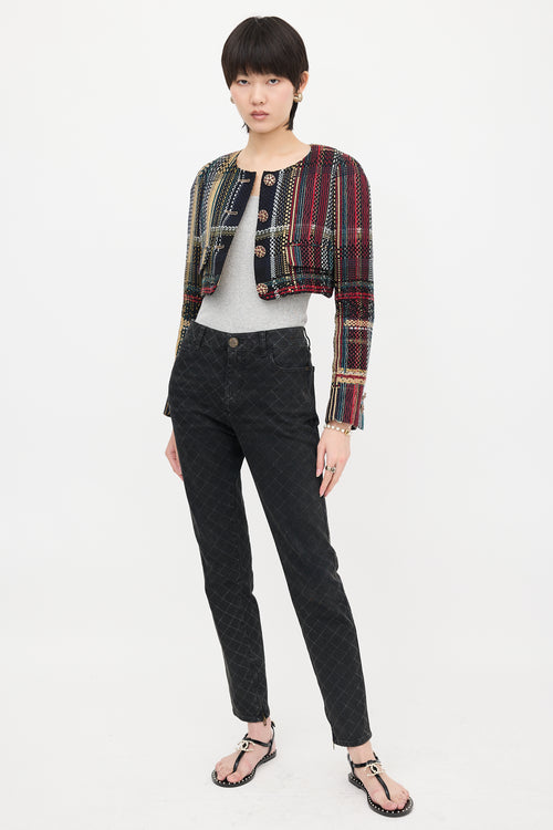 Chanel Printed Slim Leg Jeans