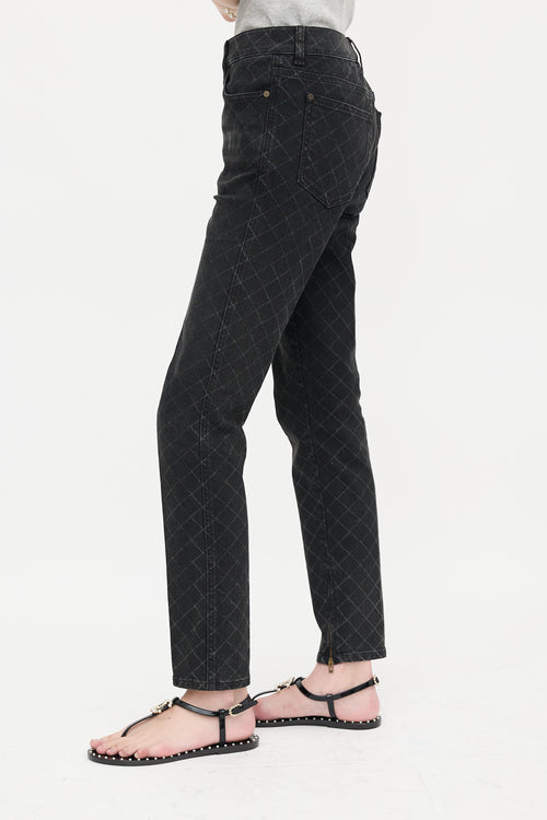 Chanel Printed Slim Leg Jeans