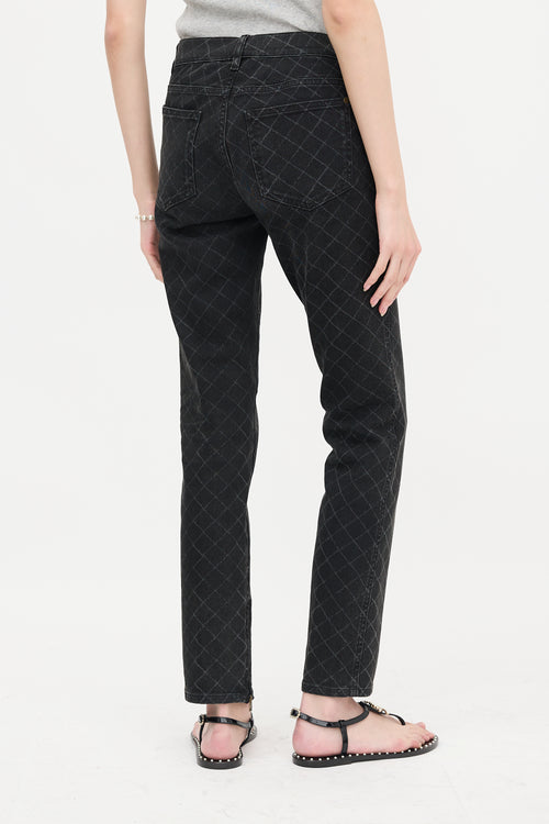 Chanel Printed Slim Leg Jeans