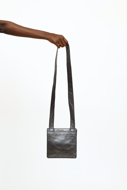 Dark Grey Metallic Crossbody Bag