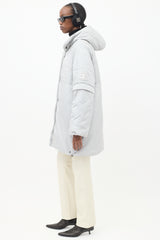 Chanel FW 2000 Grey Nylon & Fleece Puffer Coat