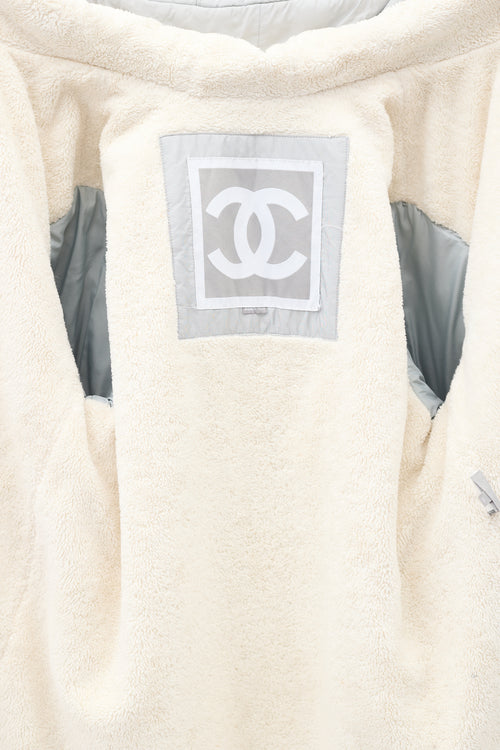 Chanel FW 2000 Grey Nylon & Fleece Puffer Coat