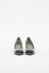 Chanel Suede Chain-Link Wedge