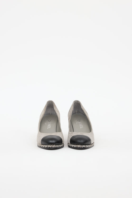 Chanel Suede Chain-Link Wedge