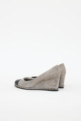 Chanel Suede Chain-Link Wedge