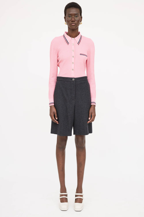 Chanel Wool Tweed Wide Leg Shorts