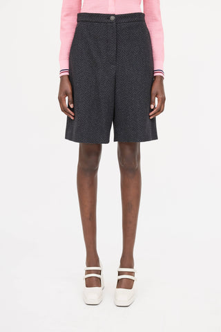 Chanel Wool Tweed Wide Leg Shorts
