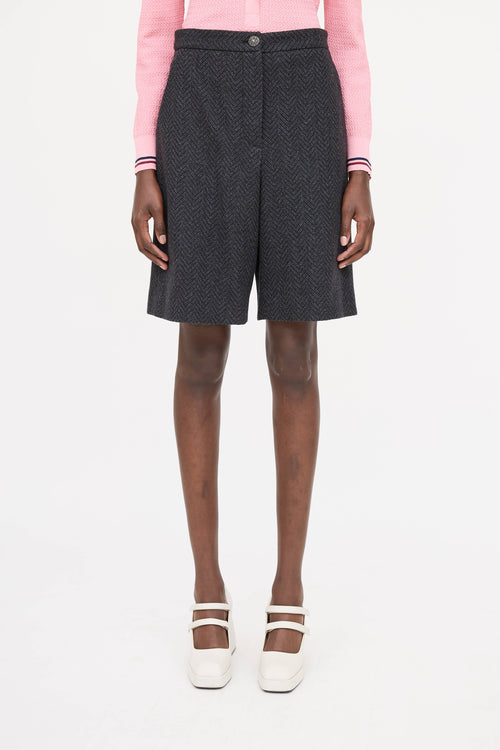 Chanel Wool Tweed Wide Leg Shorts