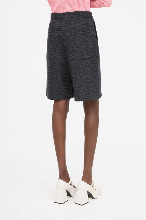 Chanel Wool Tweed Wide Leg Shorts