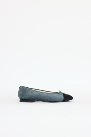 Chanel 24A Velvet CC Flat