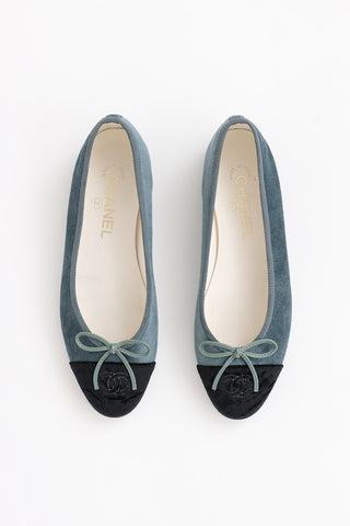 Chanel 24A Velvet CC Flat