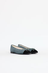 Chanel 24A Velvet CC Flat