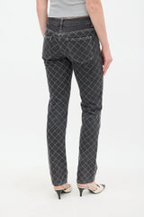Chanel Grey Quilt Stitch Jeans