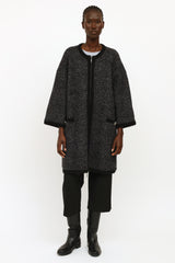 Chanel Dark Grey Oversized Cashmere Coat