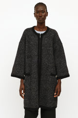 Chanel Dark Grey Oversized Cashmere Coat