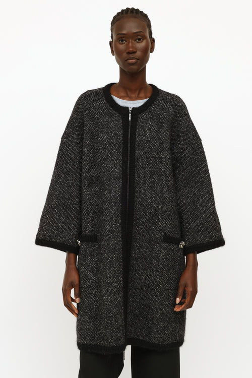 Chanel Dark Grey Oversized Cashmere Coat