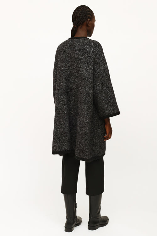 Chanel Dark Grey Oversized Cashmere Coat