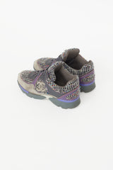 Chanel Grey & Multicolour Tweed CC Sneaker