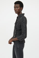 Chanel Fall 2008 Grey Boucle Zip Jacket