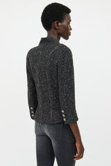 Chanel Fall 2008 Grey Boucle Zip Jacket