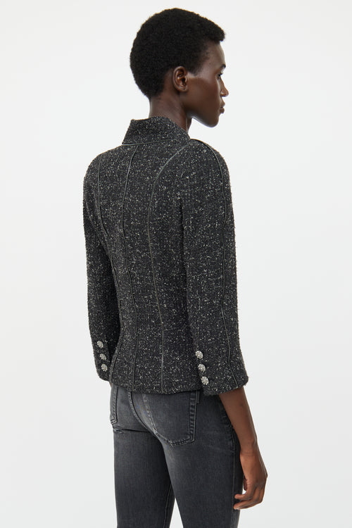 Chanel Fall 2008 Grey Boucle Zip Jacket