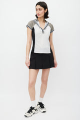Chanel Identification 2004 White Grey & Black Mesh CC Hooded Top
